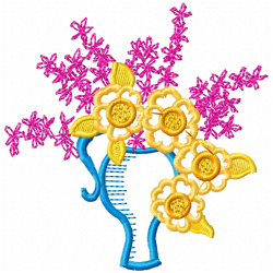 Flowers And Tree Embroidery Design 12